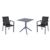 Pacific Dining Set with Sky 27" Square Table Dark Gray and Black S023108