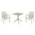 Pacific Dining Set with Sky 27" Square Table Taupe S023108