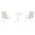 Pacific Dining Set with Sky 27" Square Table White and Taupe S023108