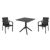 Pacific Dining Set with Sky 31" Square Table Black S023106