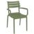 Paris Bistro Set with Sky 24" Round Folding Table Olive Green S282121-OLG #2