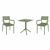 Paris Bistro Set with Sky 24" Square Folding Table Olive Green S282114