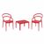 Pia Conversation Set with Sky 24" Side Table Red S086109