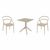 Pia Dining Set with Sky 27" Square Table Taupe S086108