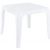 Queen Polycarbonate Square side Table Glossy White ISP065