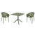 Sky Pro Dining Set with Sky 31" Square Table Olive Green S151106