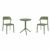 Snow Bistro Set with Sky 24" Round Folding Table Olive Green S092121