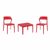Snow Conversation Set with Sky 24" Side Table Red S092109