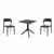 Snow Dining Set with Sky 27" Square Table Black S092108