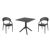 Sunset Dining Set with Sky 31" Square Table Black ISP1068S