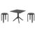 Tom Dining Set with Sky 31" Square Table Black S286106