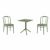 Victor Bistro Set with Sky 24" Square Folding Table Olive Green S252114