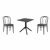 Victor Dining Set with Sky 27" Square Table Black S252108