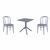 Victor Dining Set with Sky 27" Square Table Dark Gray S252108