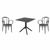 Victor XL Dining Set with Sky 31" Square Table Black S253106