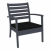 Artemis XL Outdoor Club Chair Dark Gray with Black Cushion ISP004