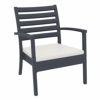 Artemis XL Outdoor Club Chair Dark Gray with Natural Cushion ISP004