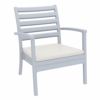 Artemis XL Outdoor Club Chair Silver Gray with Natural Cushion ISP004