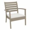 Artemis XL Outdoor Club Chair Taupe with Natural Cushion ISP004
