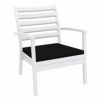 Artemis XL Outdoor Club Chair White with Black Cushion ISP004