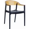 Carmen Dining Armchair Black with Transparent Amber Back ISP059