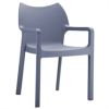 Diva Resin Outdoor Dining Arm Chair Dark Gray ISP028