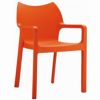 Diva Resin Outdoor Dining Arm Chair Orange ISP028
