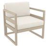 Mykonos Patio Club Chair Taupe with Natural Cushion ISP131