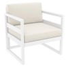 Mykonos Patio Club Chair White with Natural Cushion ISP131