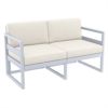 Mykonos Patio Loveseat Silver Gray with Natural Cushion ISP1312