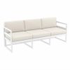 Mykonos Patio Sofa White with Natural Cushion ISP1313