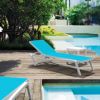 Pacific 3-pc Stacking Chaise Lounge Set White - Turquoise ISP0893S