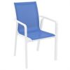 Pacific Sling Arm Chair White Frame Blue Sling ISP023