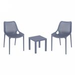 Air Conversation Set with Ocean Side Table Dark Gray S014066