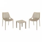 Air Conversation Set with Ocean Side Table Taupe S014066