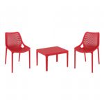 Air Conversation Set with Sky 24" Side Table Red S014109