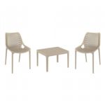 Air Conversation Set with Sky 24" Side Table Taupe S014109