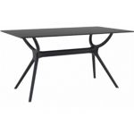 Air Rectangle Outdoor Dining Table 55 inch Black ISP705