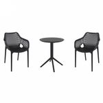Air XL Bistro Set with Sky 24" Round Folding Table Black S007121