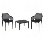 Air XL Conversation Set with Sky 24" Side Table Black S007109