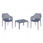 Air XL Conversation Set with Sky 24" Side Table Dark Gray S007109