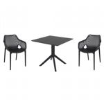 Air XL Dining Set with Sky 31" Square Table Black ISP1062S