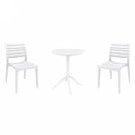 Ares Bistro Set with Sky 24" Round Folding Table White S009121