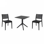 Ares Dining Set with Sky 27" Square Table Black S009108