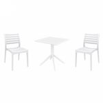 Ares Dining Set with Sky 27" Square Table White S009108