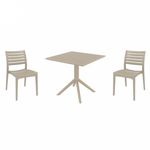Ares Dining Set with Sky 31" Square Table Taupe S009106