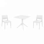 Ares Dining Set with Sky 31" Square Table White S009106