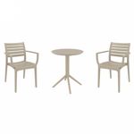 Artemis Bistro Set with Sky 24" Round Folding Table Taupe S011121