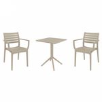 Artemis Bistro Set with Sky 24" Square Folding Table Taupe S011114