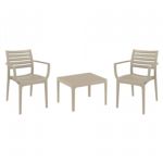Artemis Conversation Set with Sky 24" Side Table Taupe S011109